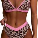 SUUKSESS Women Triangle High Cut Bikini Sets Sexy High Waisted 2 Piece Swimsuit, Medium