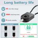 Fingerprint Cable Lock, 6" Long Cable Smart Padlock with Fingerprint Bluetooth APP, Keyless Biometric Waterproof Outdoor Gate Lock for Refrigerator French Door Fence Backyard Pantry