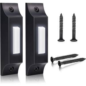 2 PCS Upgraded Metal Doorbell Button, Lighted Wall Mounted Door Bell Button, Heavy Duty Door Bell Wired Button, Zinc Alloy Doorbell for Home Replacement Universal Garage Door Opener Switch