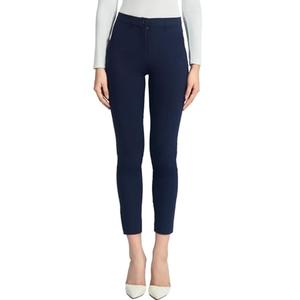 SANDY & SID Cropped Pants for Women Petite Small Size Mid Waist Slim Fit Work Pants Stretch Trousers Slack Casual Office Wear Peacoat, Size 2