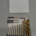 amoolo Hex Shank Drill Bit Set, 16pcs Titanium HSS Twist Impact Drill Bit Set for Metal, Steel, Wood, Plastic, Quick Change Design (1/16-3/8)