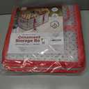ZOBER Christmas Ornament Storage Box - Stores 128 Ornaments W/ 2 Sided Zipper - Flexible Plastic Christmas Ornament Storage Containers - 3 Inch Cube Compartments - Red