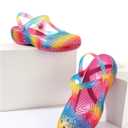 KELMALL Womens Classic EVA Floral Clogs with Back Strap  Lightweight Non Slip Slip-On Comfort Shoes, Low Heel Casual Garden & Indoor Clogs (5.5, Magenta Leopard)