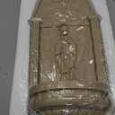 20" Gothic Virgin Mary Wall Holy Water Niche,Vintage Cathedral Prayer Decor,Catholic Blessed Home Wall Ornament,Rosary Storage Faith Gift (Sandstone)