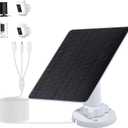 ECO-WORTHY Solar Panel for Ring Camera Outdoor Wireless, 5W Fast Charging Compatible with Rings Spotlight & All-New Stick Up Outdoor Cam with USB-C & Barrel Plug, USB C Solar Panel 5V, 9.8ft Cable3m