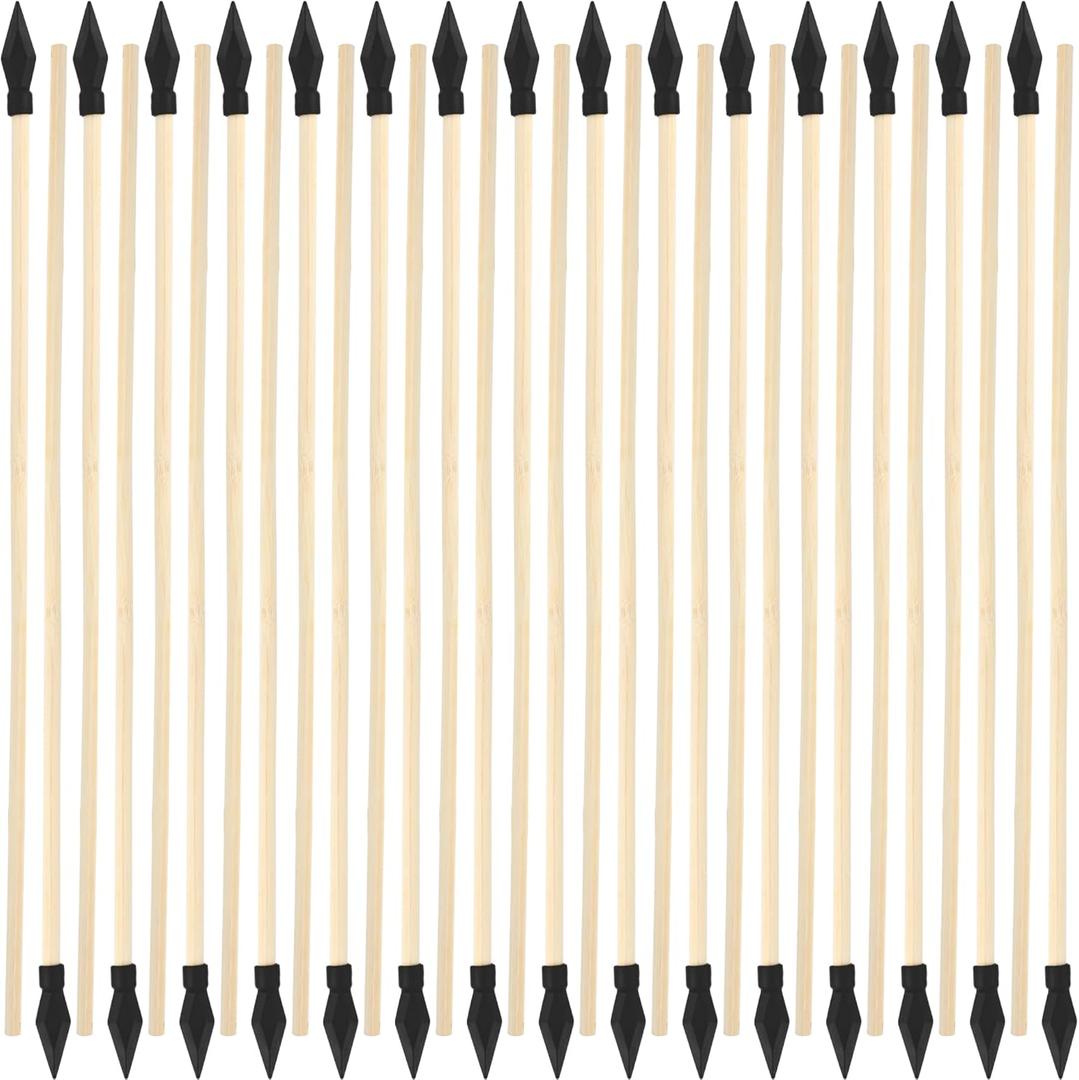 30 Pcs Wooden Arrows with Soft Rubber Tips 17 Inch Wooden Toy Arrow Soft Rubber Tip Archery Bows Bulk for Beginners Archery Bows Outdoor Play Cosplay Costume Decoration