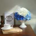 SIITUMEIZI Blue Hydrangea Artificial Flower Faux Hydrangea Flowers 21 Inch Real Touch Latex Fake Hydrangeas for Wedding Bouquets Centerpieces 3Pc