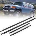 YZQPNB Weatherstrip Window Molding Trim Seal Belt Compatible with Toyota FJ Cruiser 2007-2014 Front Rear Left Driver & Right Passenger Side Door Outside Belt Black