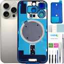 16 Pro Back Glass Replacement for iPhone 16 Pro Rear Back Cover Glass Waterproof and Camera Lens+Professional Repair Tool Kit (Natural Titanium)