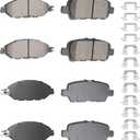 ILONPA Front Rear Ceramic Disc Brake Pads Set for Nissan Murano 2015-2020, Pathfinder 2013-2019, for INFINITI JX35 2013, QX60 2014-2019 8PCS(With Hardware)