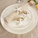 Utalek Starfish Napkin Rings Set of 4, White Sea Star Napkin Ring Holders for Crafts, Beach, Dinner Party, Wedding, Theme Party, Banquet, Nautical, Coastal Table Decor