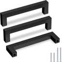 Goldenwarm 35 Pack Black Cabinet Pulls 5in Drawer Pulls Modern Kitchen Cabinet Handles Black Dresser Stainless Steel Hardware