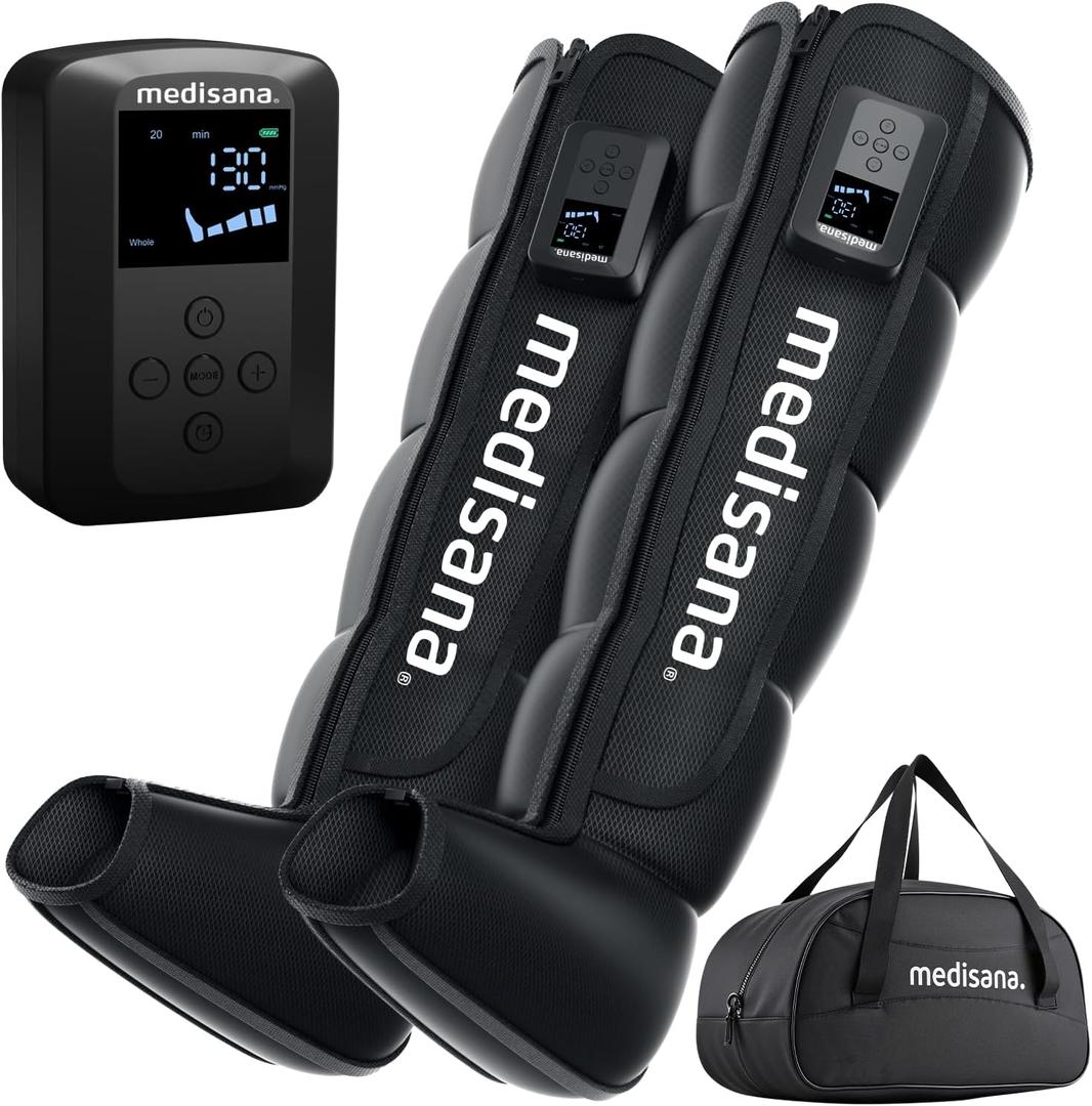 Medisana Leg Compression Massager for Circulation & Pain Relief, Cordless Air Compression Boots with Customizable Modes, Intensities, Timer, Professional Leg Massager for Athletes Christmas Gifts