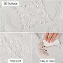 Ceiling Tiles Peel and Stick Foam, 3D Wall Panels 16 Pcs Covered 21 Sq.Ft | Peel and Stick Floral Look, Easy to Install and Cut for Ceiling and Interior Wall Decor, Plain White（13.8 x 13.8 inch）