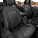 for Ford Bronco Seat Covers 4 Door 2021 2022 2023 2024 2025 2026, Custom Fit Leather Car Seat Cover Full Set, Luxury Waterproof SUV Interior Protectors Accessories, Black NOT for Raptor Sport