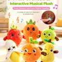 Soft Plush Musical Sensory Toy - Funny Parent Child Interactive Plush Toy with Sounds, Dual Mode Skin Touch Activated Educational Sound Doll, Fruit Style Gift for Baby Kids Boys Girls