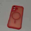 Thomo Magnetic for iPhone 16 Case, [Full Camera Protection] [Compatible with Magsafe] Military-Grade Shockproof, Anti-Fingerprint Translucent Matte Phone Case,Red