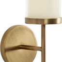 Kate and Laurel Blaise Transitional Metal Wall Sconce; 5 x 6 x 14; Antique Brass; Modern Round Candle Holder with Removable Glass Cylinder for Flameless Candles