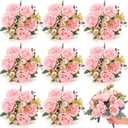 8 Bundles Artificial Peonies Flowers Boho Faux Flowers Arrangements Artificial Centerpiece Spring Bouquet Floral Wedding Decoration for Vase(Pink)