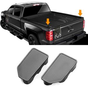 TTCR-II for GMC Sierra and Chevy Silverado Bed Rail Stake Hole Covers 2014-2018, Truck Bonneau Covers Stake Pocket Plugs for Sierra Denali/SLE/SLT/AT4/Base and Silverado High Country/LT/LTZ (2 Packs)