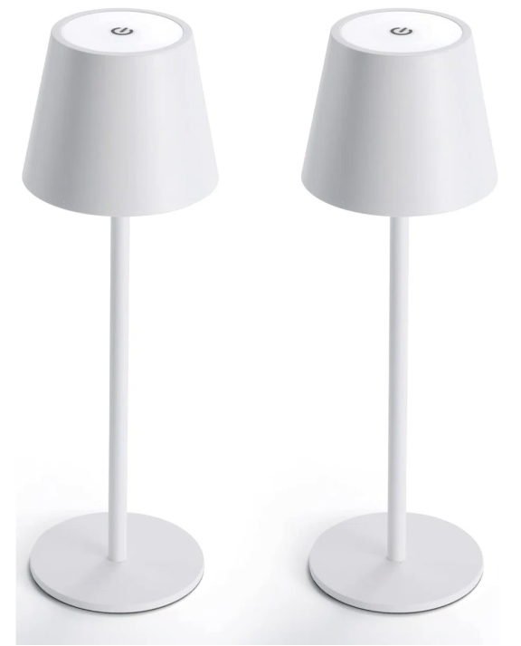2 Pack LED Cordless Table Lamp 6600Mwh Rechargeable Battery Desk Lamp