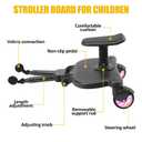 2026 New-Universal Stroller Board with Detachable Seat, 2in1 Sit and Stand Stroller Connectors for Most Strollers, Holds Children Up to 55 LBs Stroller Standing Board(Pink)