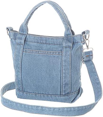 AOCINA Denim Purse Jean Tote Bag for Women Crossbody Shoulder Weekend Bags Denim Purses and Handbags for Women