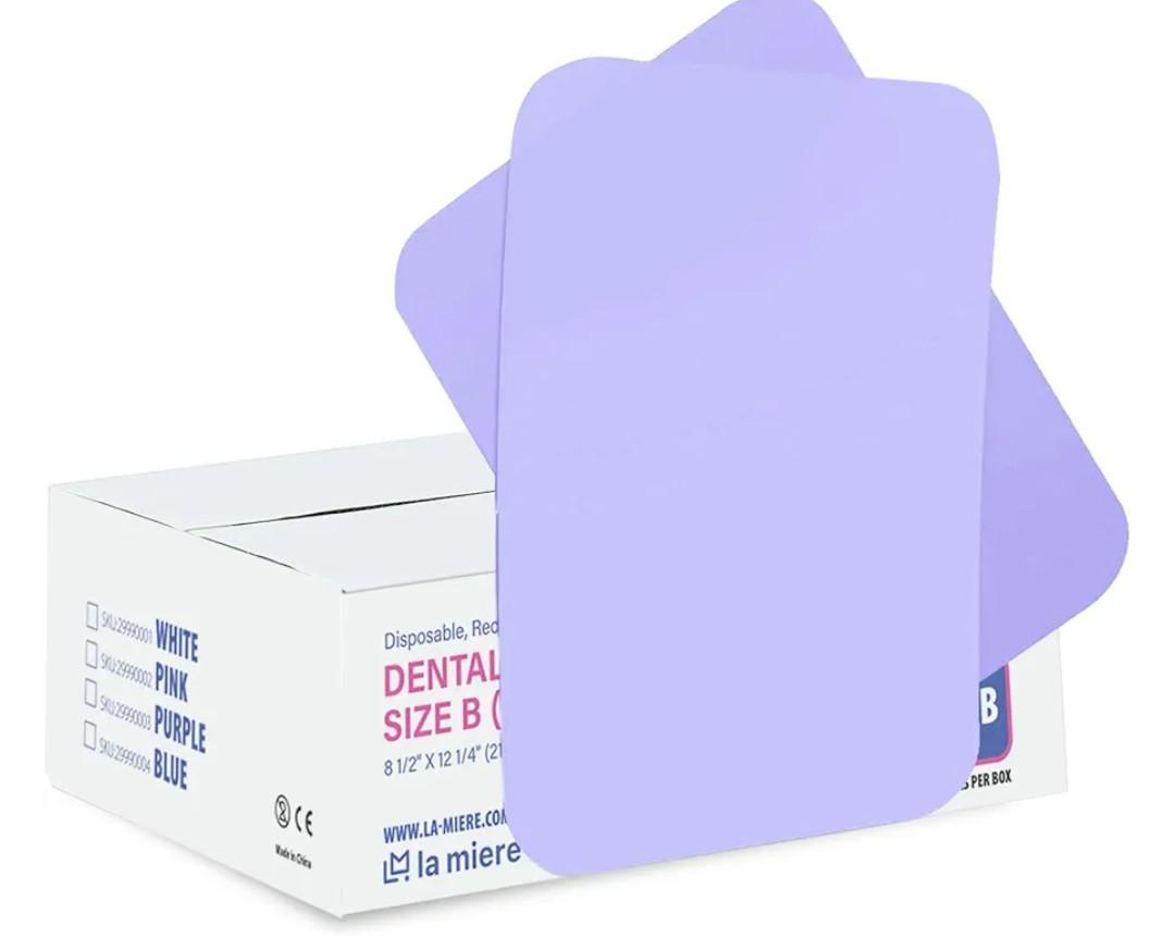 LA MIERE 1000P Disposable Tray Liners, Dental Tray Covers for Size B, Medical Tray Paper, Single Use Paper Sheets, Purple