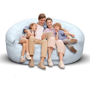 Bean Bag Chair for Adults 6FT,Soft Removable Cover for Teens/Girls Bedroom,Fluffy Giant Round Floor Beanbag Lounger Chairs (No Filler,Light Gray)