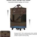 Hanke Expandable Collapsible Luggage with Wheels Suitcase, Rolling Travel Bag, Duffel Garment Tote Bag for Men Women, Lightweight Suitcase, Large Capacity Luggage with Spinner Wheel (Coffee), Expandable Foldable