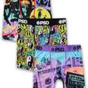 PSD Underwear Youth Boys Boxer Briefs - Smiley Print, Comfortable Active Underwear for Boys, Boys Underwear Packs & Singles (M)