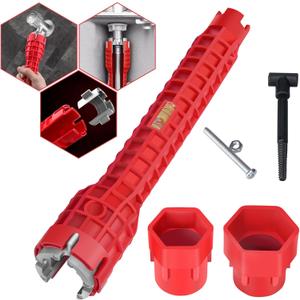 8 in 1 Faucet and Sink Wrench - Ykwao Multifunctional Sink Installer,Plumbing Tool for under Bathrooms,Toilets,Kitchens Sinks Repair Removal Plumber Tools