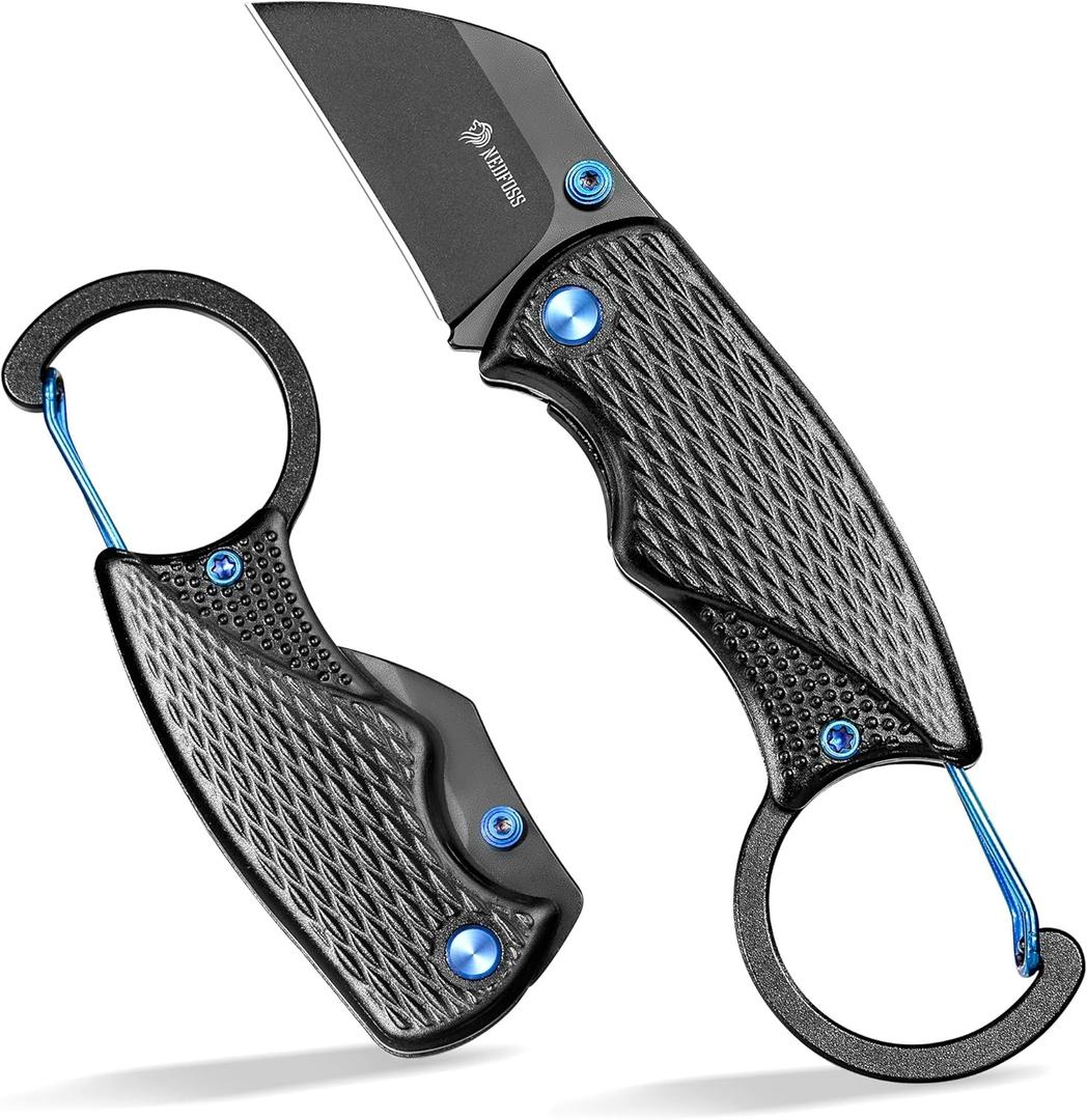 NedFoss OWL Pocket Knife for Men, 1.56 inch Small Pocket Knife, D2 Steel Blade and Aluminum Handle, Mini Folding Knife, EDC Gadgets Box Cutter, Cool Knives for Work, Keychains for Women Men