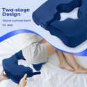SAHEYER Bed Sore Cushions for Butt, Memory Foam Hemorrhoid Pressure Relief Pillow with Center Hole and Tailbone Cutout, for Long Sitting Coccyx, Sciatica, Postpartum, Pregnancy, After Surgery, Blue