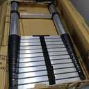 RecPro RV Aluminum Telescoping Ladder | Collapsible Extension Ladder (12.5 FT) Silver