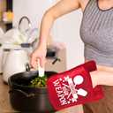 Funny Christmas Kitchen Pot Holders with Pockets, Choose Your Weapon Red Holiday Christmas Oven Pot Holders Heat Resistant Oven Mitts Hot Pads for Kitchen Baking Cooking