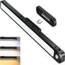 Ferswe 5W Motion Sensor Magnetic Light Bar, 2500mAh Rechargeable Under Cabinet Lighting with Battery Display, Eye-Friendly Mirror Lights, LED Light Bar for Cabinet, Closet, Bathroom and Desk
