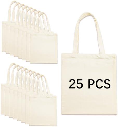 ORJ 13 * 15 inch Sublimation Blank Bags Bulk,Tote Bags for Sublimation, Canvas Tote Bags DIY Custom Shopping Bag 23PCS
