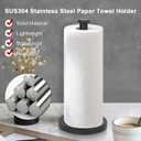 NearMoon Standing Paper Towel Holder, Kitchen Paper Towel Tissue Holder- for Bathroom Countertop, Standard or Jumbo-Sized Roll Paper (with Stainless Steel Base, Matte Black)
