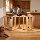 Dog Gate Indoor Wooden Freestanding Pet Gate - 23.6" H 4 Panels
No-Painted Folding Gate For Dogs, Portable Foldable Doggy Puppy Fence for Doorways Stairs Hallways