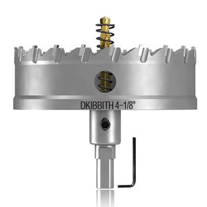 TCT Hole Saw Set, 4-1/8"(105mm) Heavy Duty Tungsten Carbide Tipped Hole Cutters for Stainless Steel Mild Steel Copper Iron Brass Plastic and More, with Titanium-Plated Pilot Drill Bits.