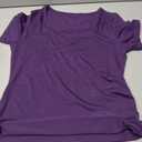 Womens Crewneck Casual Short Sleeve Basic T-Shirt Going Out Top (Purple, XL)