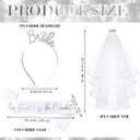 3 Pcs Bachelorette Party Decorations Fresh off the Market Sash Silver Bridal Crown with White Veil for Women Bachelorette Party Bridal Shower Supplies Gifts Wedding Accessories