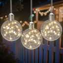 9 Pack Globe String Lights, 10.3FT LED String Lights Indoor, G100 Waterproof Decorative Christmas Lights Ball Bulbs, Built-in 15 LEDs, Warm White Plug-in Fairy Lights for Patio, Bedroom, Halloween