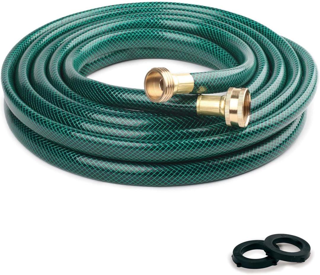 20FT PVC Garden Hose: LeakProof and Durable with 1/2" GHT Brass Fittings for Outdoor Watering and Lawn Sprinkling - Ideal for Homeowners and DIY Enthusiasts (Green)