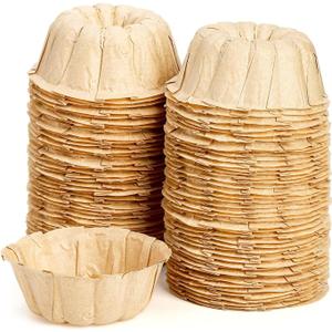 4 Inch 100 Pcs Bundt Cake Pan Nonstick, Greaseproof Paper Liner, Mini Fluted Tube Pan, Heat Resistant Paper Cake Pan Liners