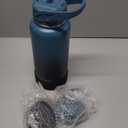 RUBYFLASK 32oz Insulated Water Bottle with Straw, Stainless Steel Metal Vacuum Water Flask, Large Thermal Water bottle with Leakproof 3 Lids for Travel, Camping, Gym Sports Indigo Black