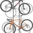 CXWXC 2-/4-Bike Storage Rack with Basket - Indoor Bike Rack for Garage/Apartment - Road Mountain and Hybrid Bike Garage & Home