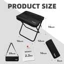 16" Extra Tall Portable Folding Stool for Adults, XL Collapsible Camping Stool with 3 Storage Pockets, Heavy Duty Compact Seat for Fishing, Hiking, Gardening