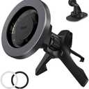 ESR for MagSafe Car Mount, Air Vent/Dashboard Magnetic Phone Holder for Car,Car Phone Holder Mount for iPhone 16/16e/15/14/13/12/Samsung, All Smartphones(2 Metal Rings included),Charging Not Supported